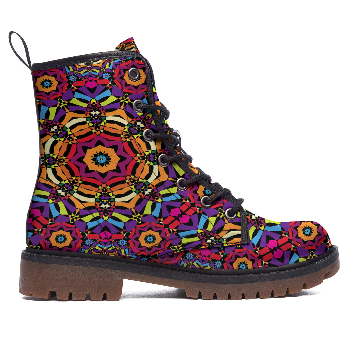 Kaleidoscope Psychedelic Colorful Print Work Boots-grizzshop