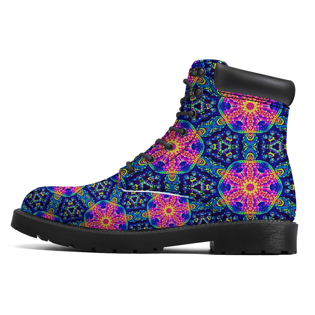 Kaleidoscope Psychedelic Print Pattern Boots-grizzshop