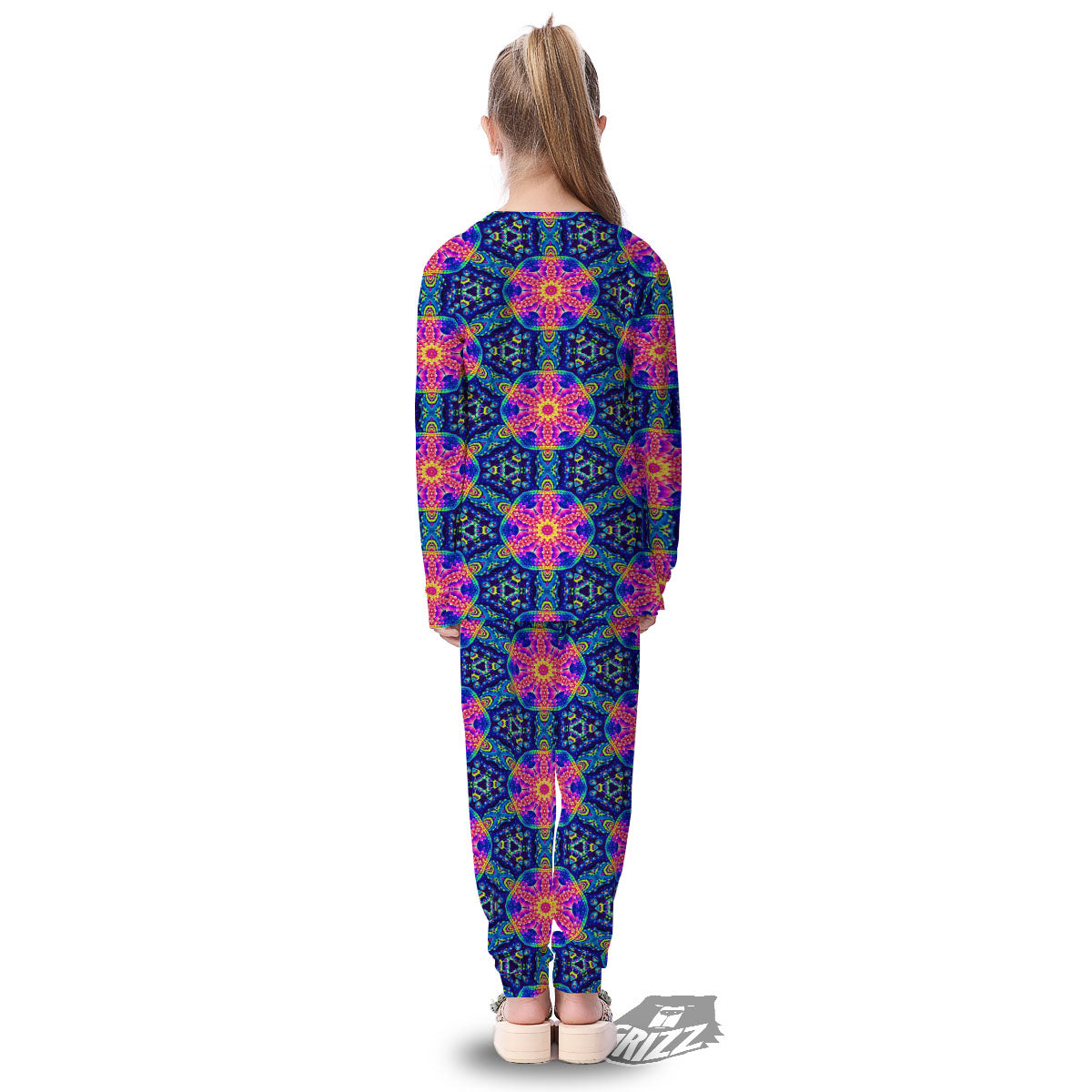Kaleidoscope Psychedelic Print Pattern Kid's Pajamas-grizzshop