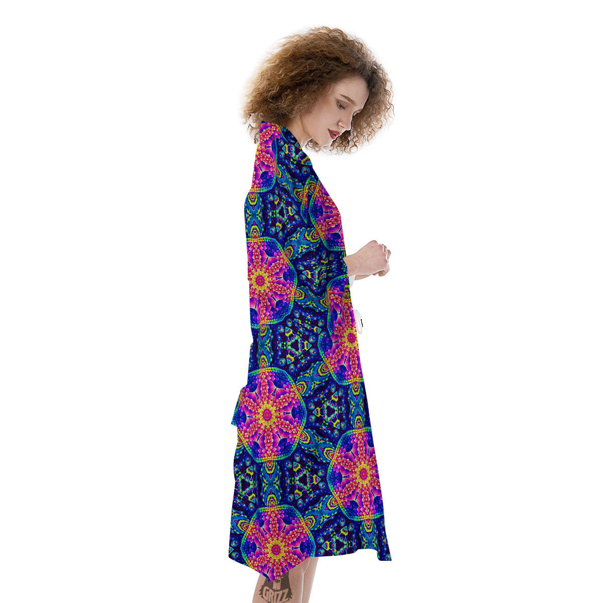 Kaleidoscope Psychedelic Print Pattern Kimono-grizzshop