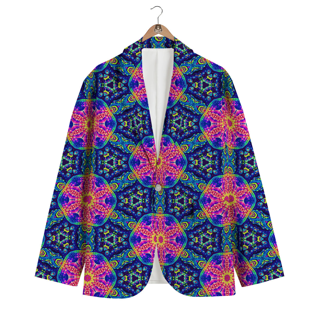 Kaleidoscope Psychedelic Print Pattern Men's Blazer-grizzshop