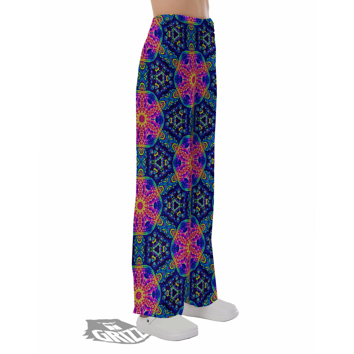 Kaleidoscope Psychedelic Print Pattern Pajama Pants-grizzshop