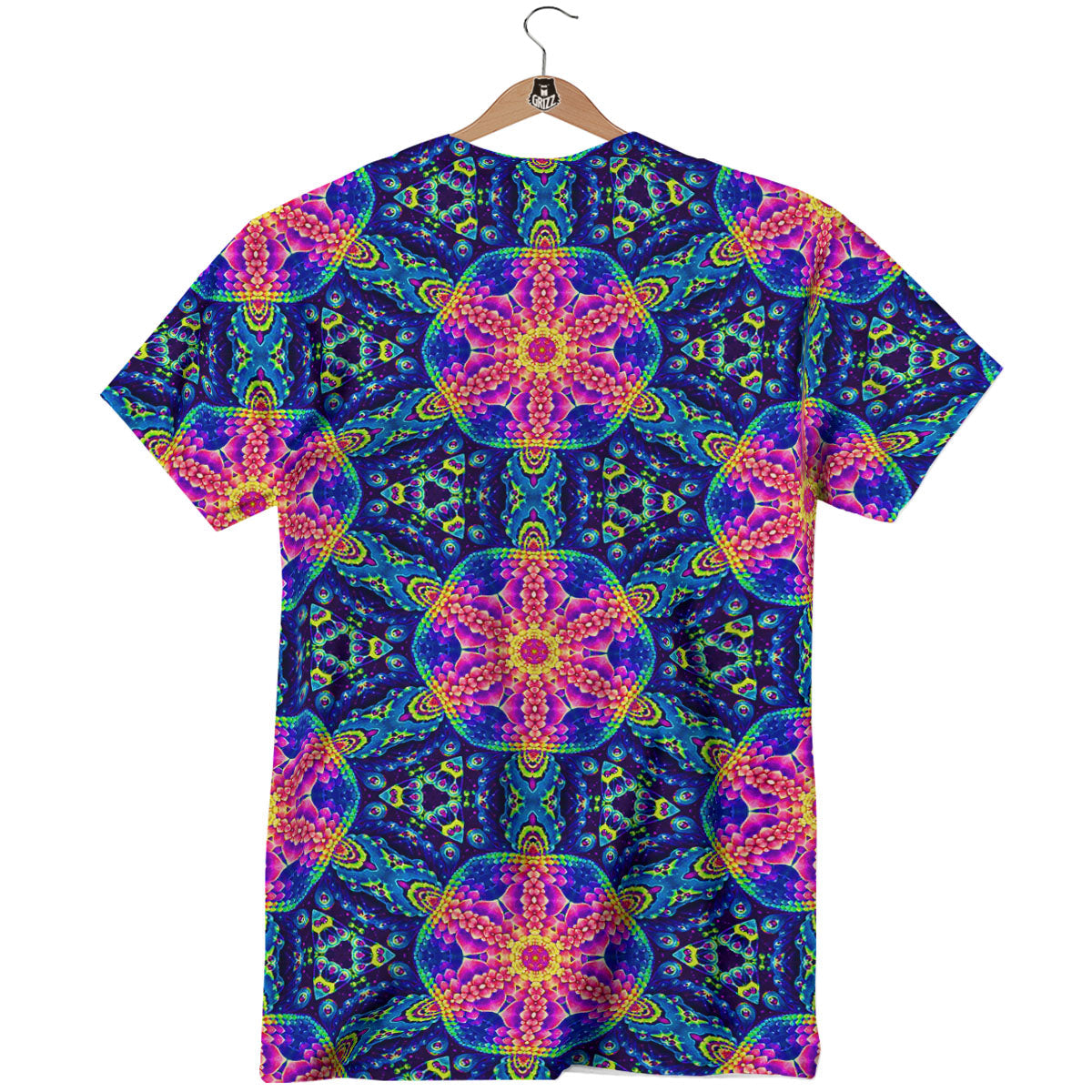 Kaleidoscope Psychedelic Print Pattern T-Shirt-grizzshop