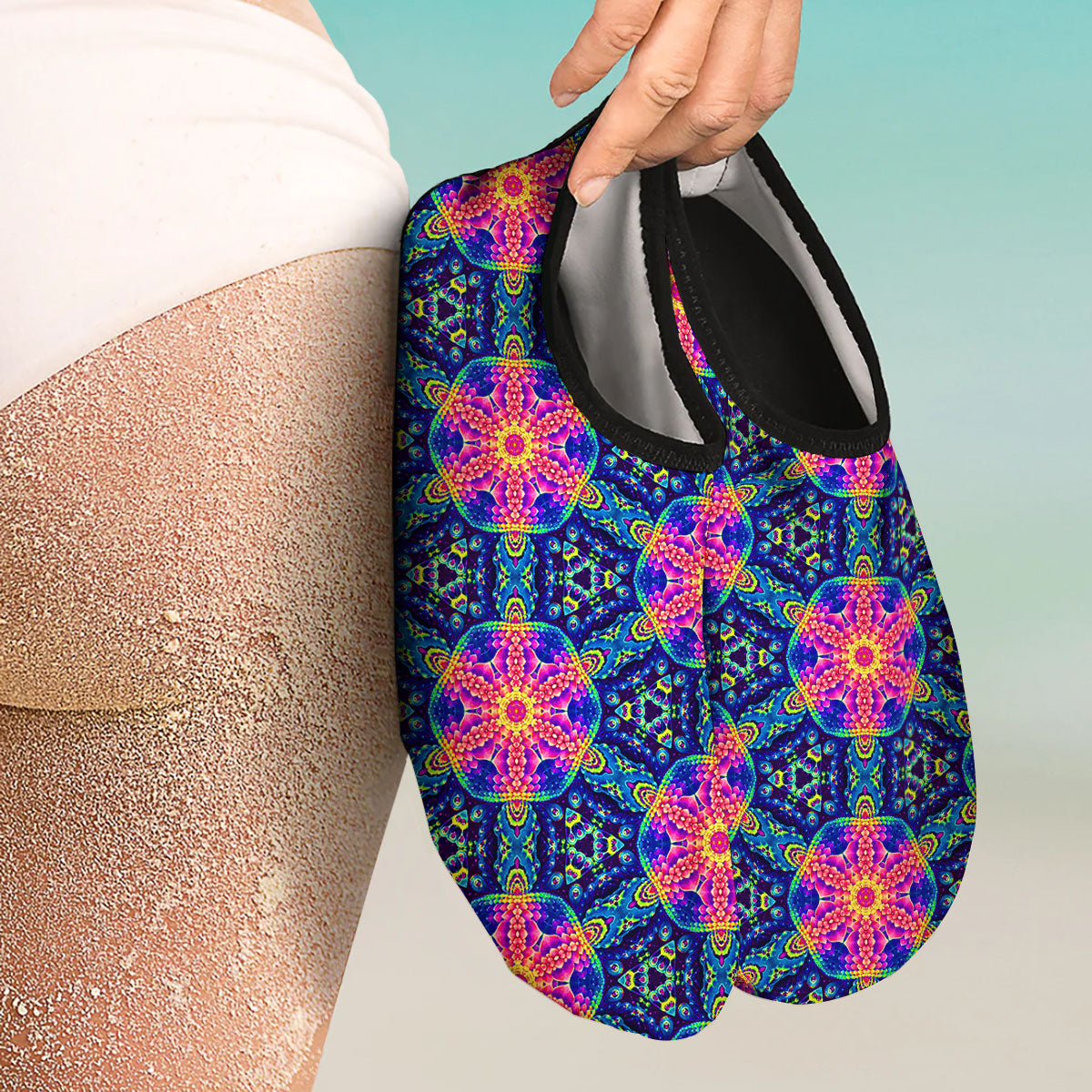 Kaleidoscope Psychedelic Print Pattern Water Shoes-grizzshop