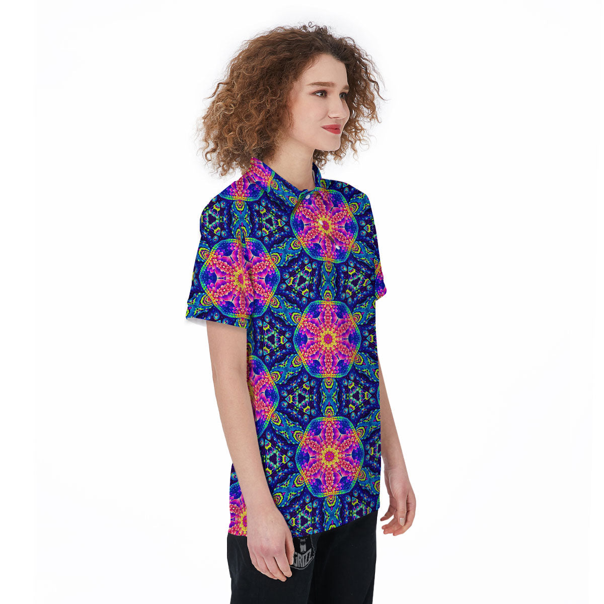 Kaleidoscope Psychedelic Print Pattern Women's Golf Shirts-grizzshop