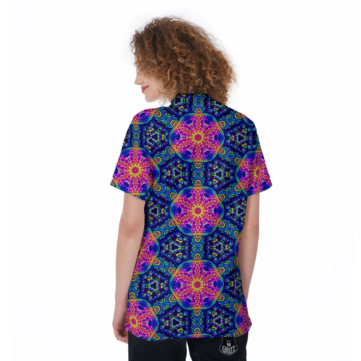 Kaleidoscope Psychedelic Print Pattern Women's Golf Shirts-grizzshop