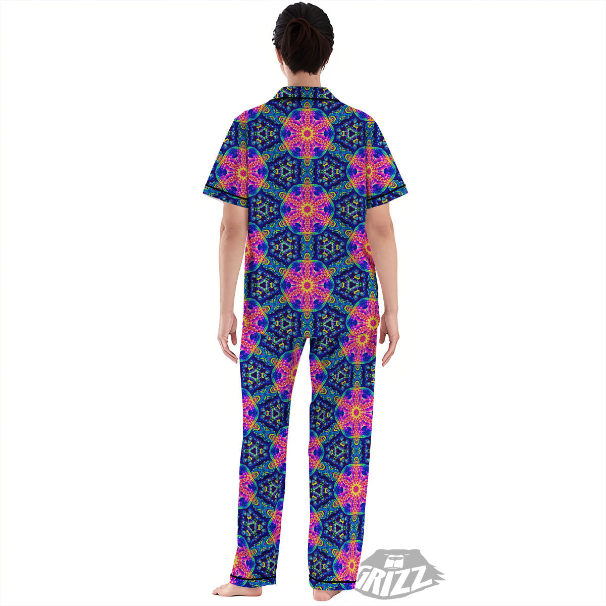 Kaleidoscope Psychedelic Print Pattern Women's Pajamas Set-grizzshop
