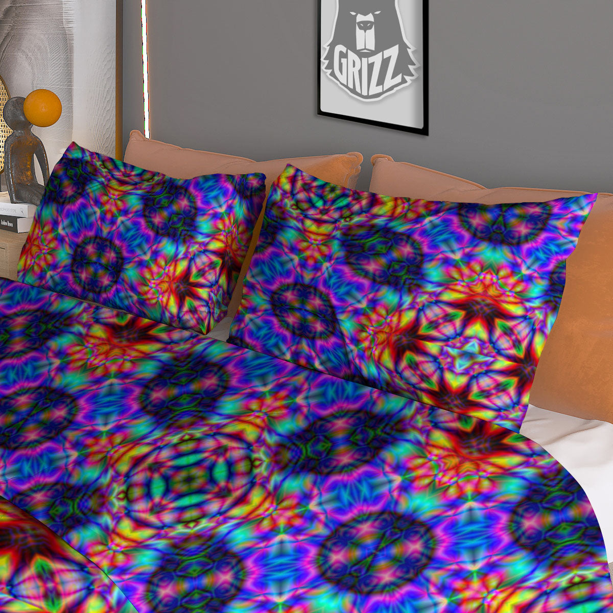 Kaleidoscope Vintage Print Duvet Cover Bedding Set