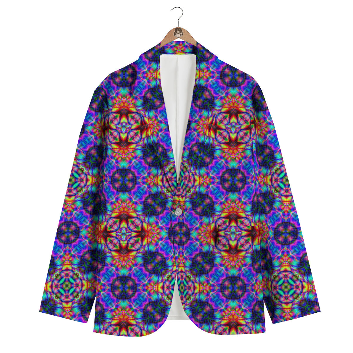 Kaleidoscope Rainbow Print Pattern Men's Blazer-grizzshop