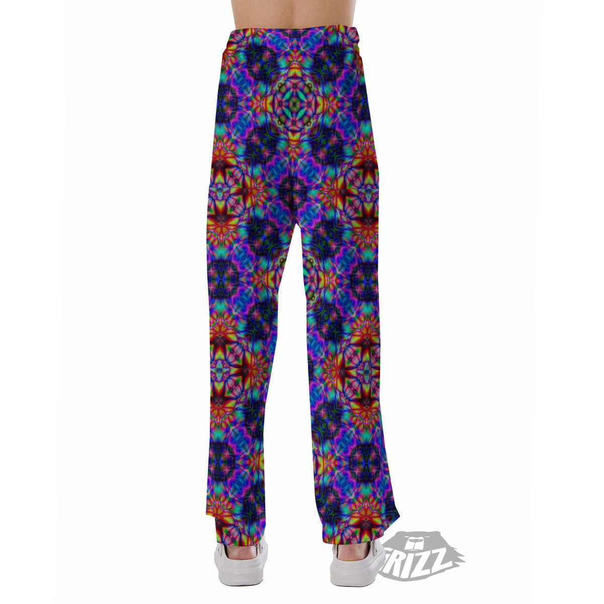 Kaleidoscope Rainbow Print Pattern Pajama Pants-grizzshop