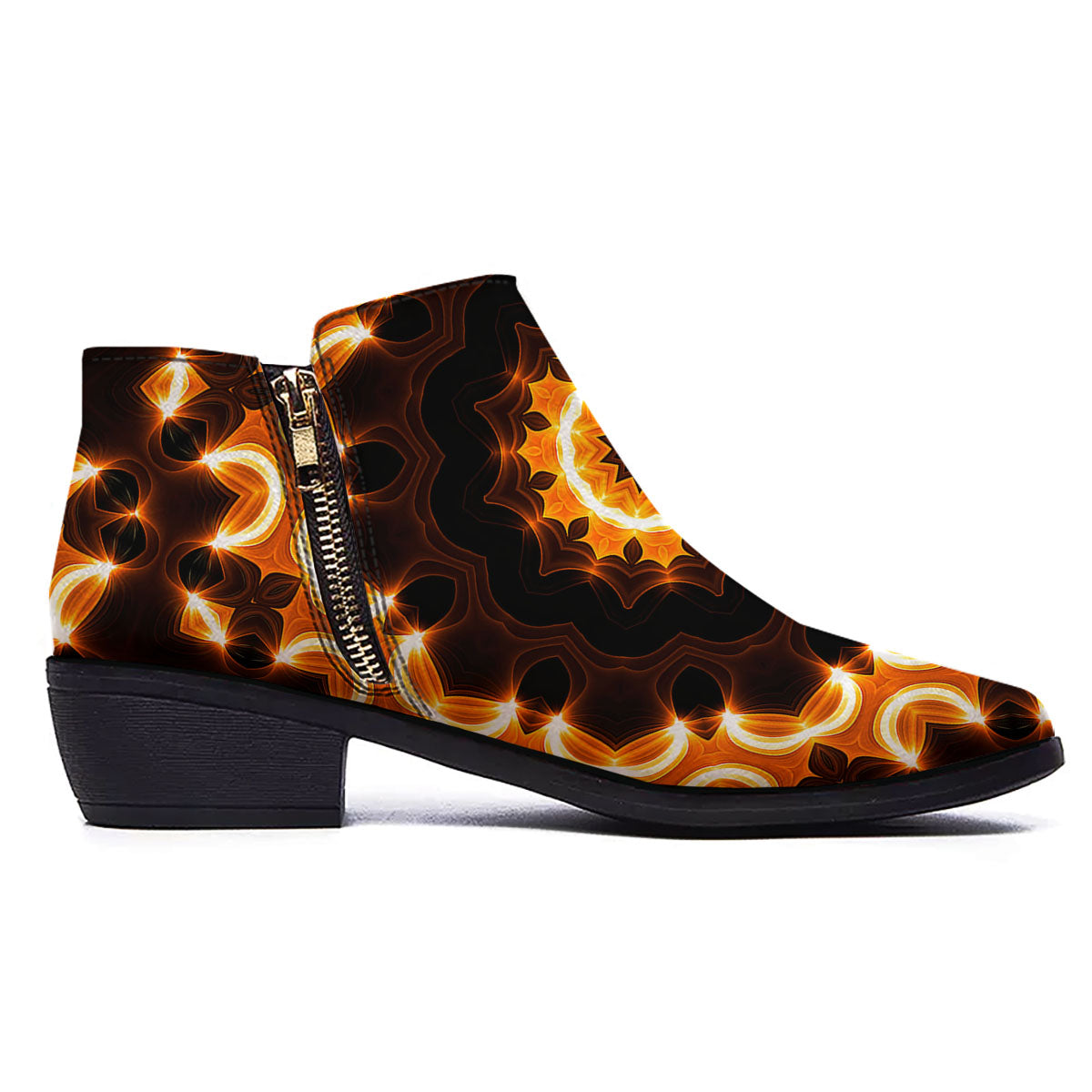 Kaleidoscope Shiny Print Ankle Boots-grizzshop