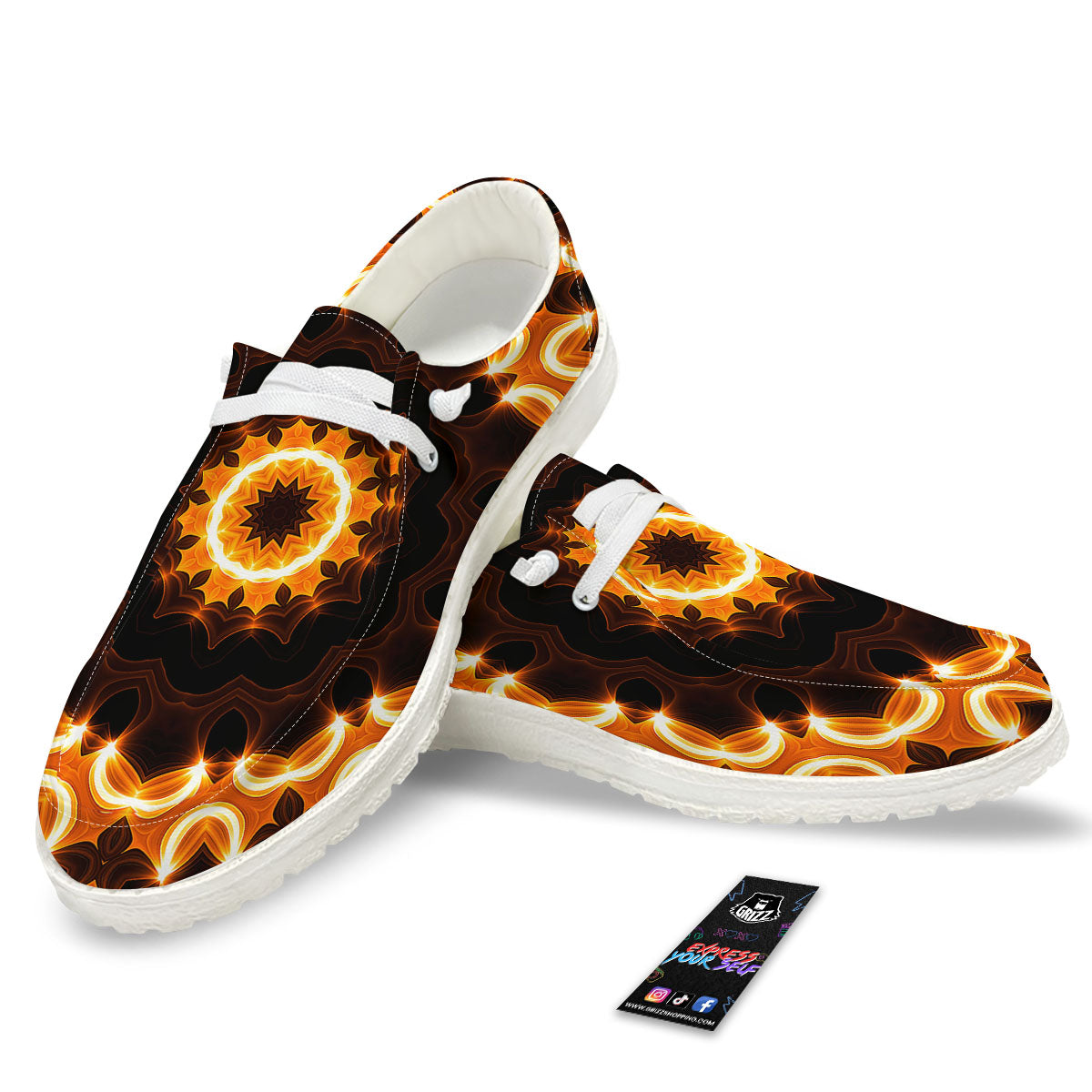 Kaleidoscope Shiny Print Black Loafers-grizzshop