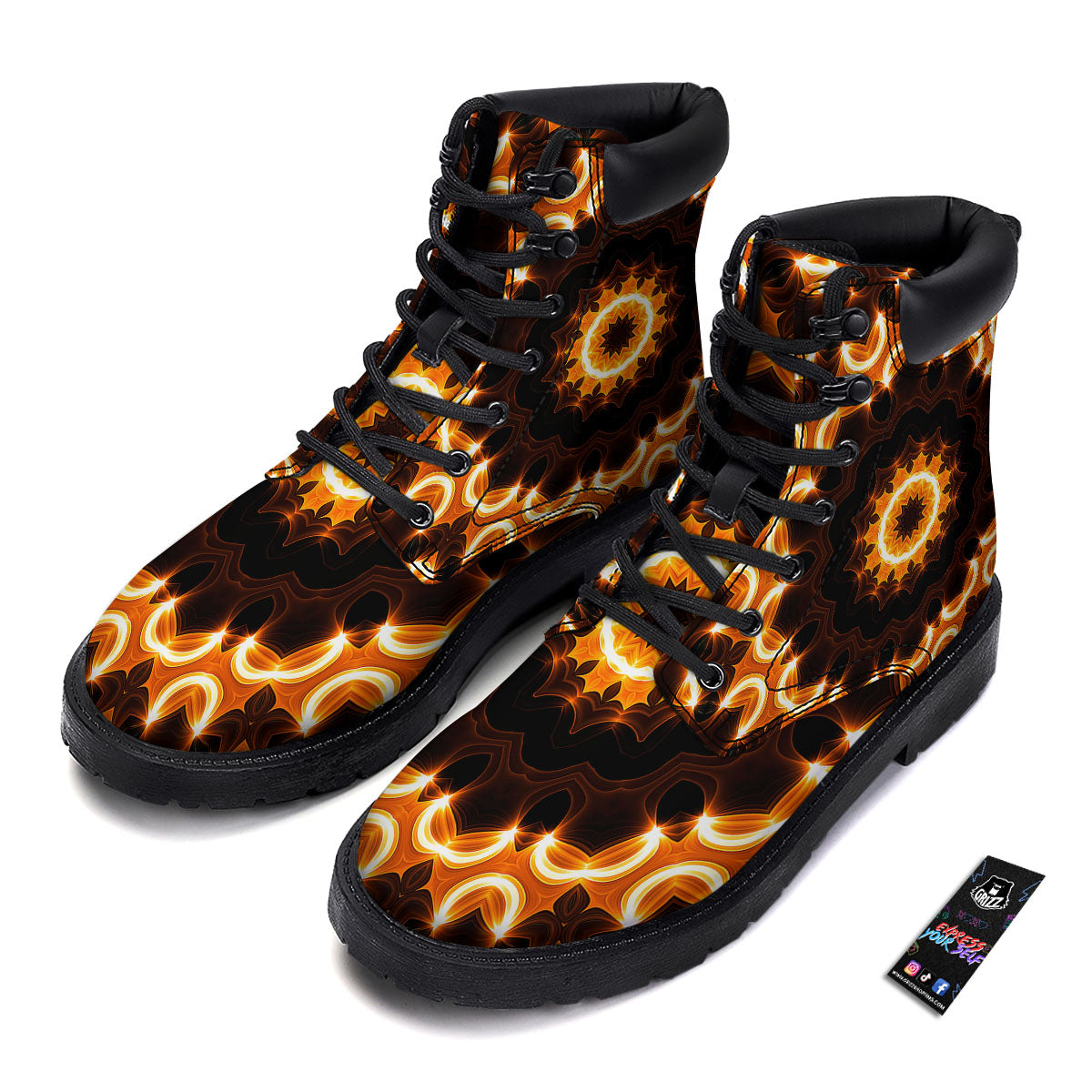 Kaleidoscope Shiny Print Boots-grizzshop
