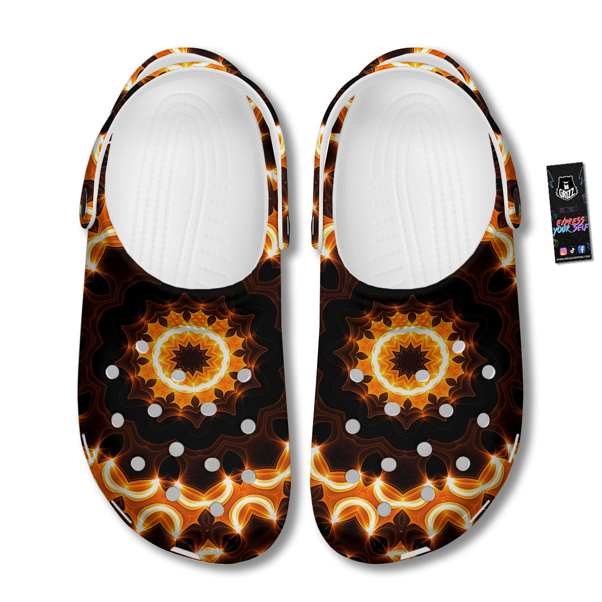 Kaleidoscope Shiny Print Clog-grizzshop