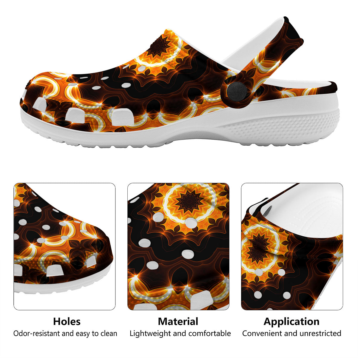 Kaleidoscope Shiny Print Clog-grizzshop