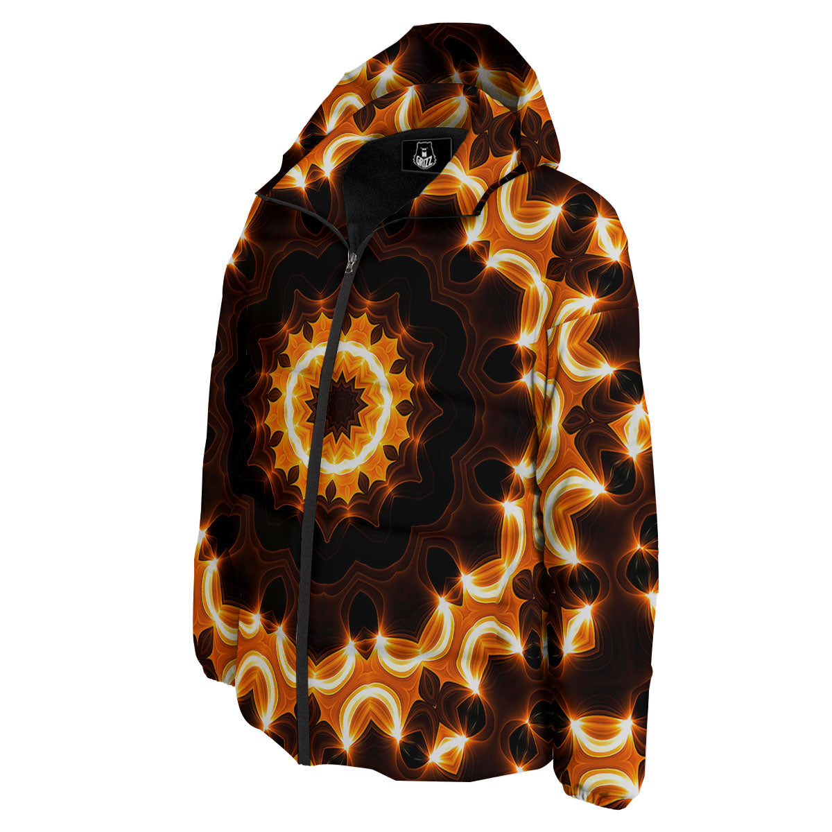 Kaleidoscope Shiny Print Down Jacket-grizzshop