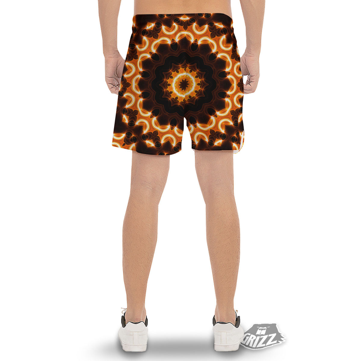 Kaleidoscope Shiny Print Men's Gym Shorts-grizzshop