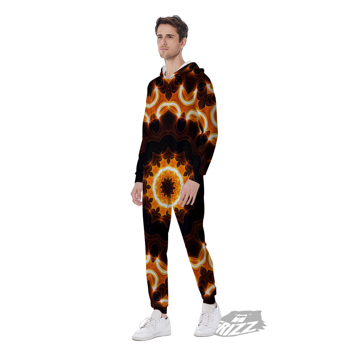 Kaleidoscope Shiny Print Men's Jumpsuit-grizzshop