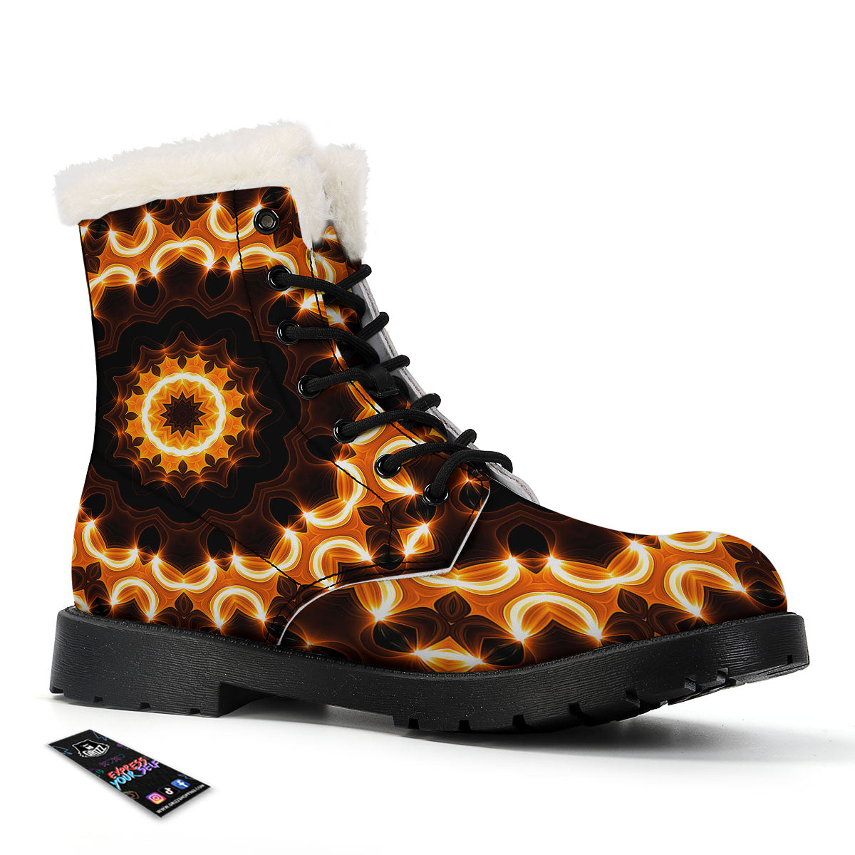 Kaleidoscope Shiny Print Winter Boots-grizzshop