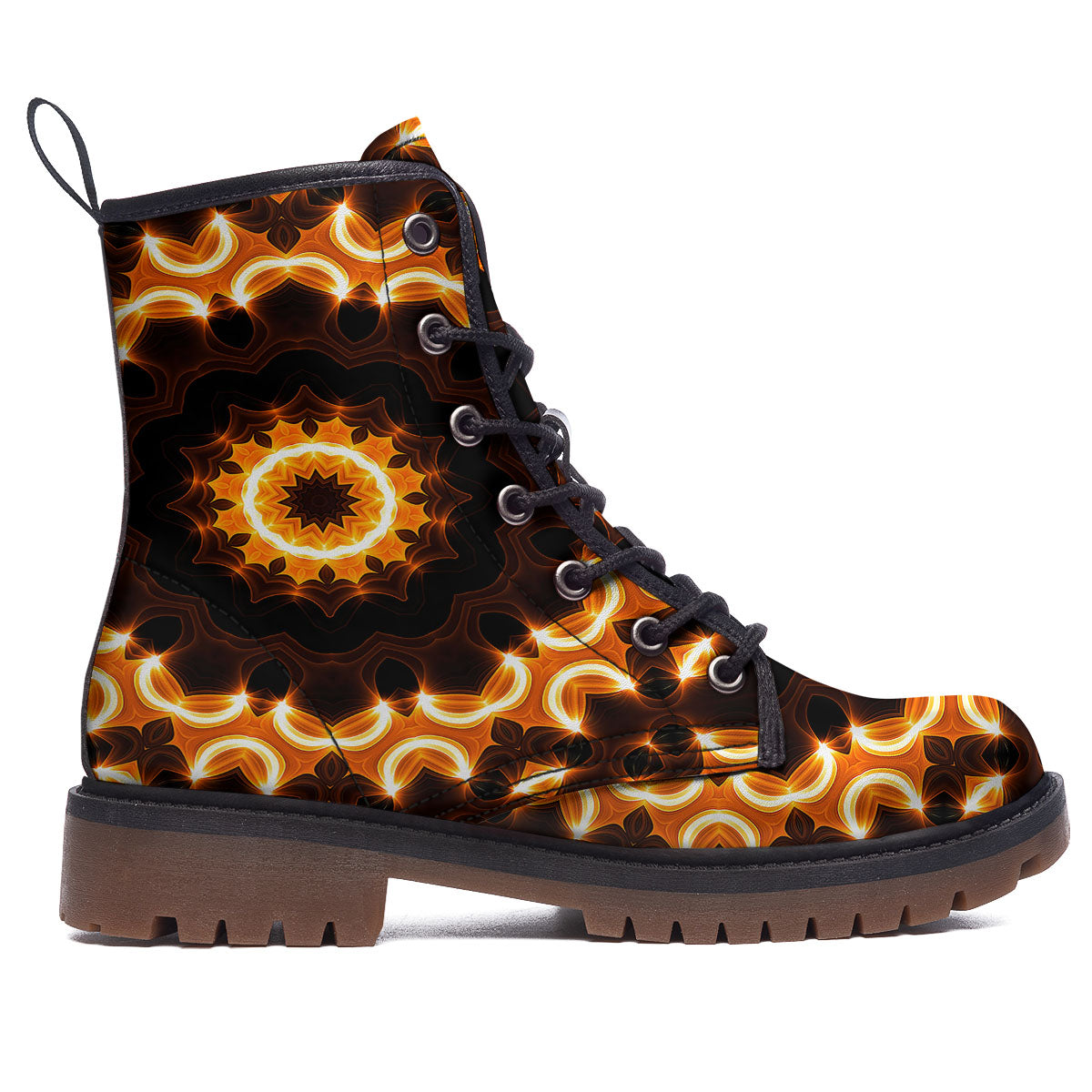 Kaleidoscope Shiny Print Work Boots-grizzshop