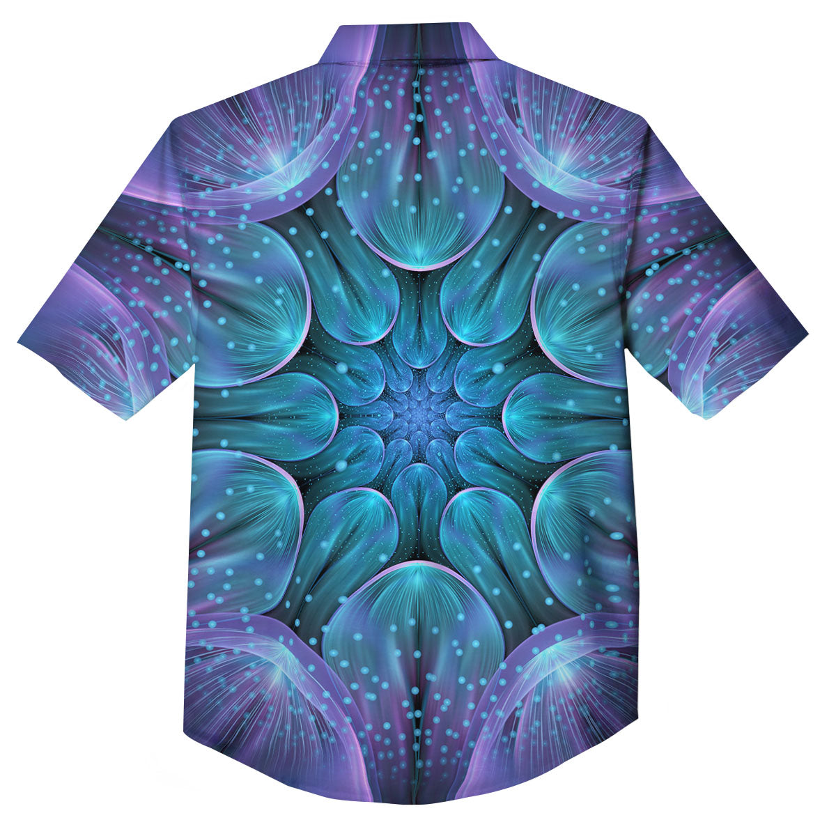 Kaleidoscope Sparkle Print Button Up Shirt-grizzshop