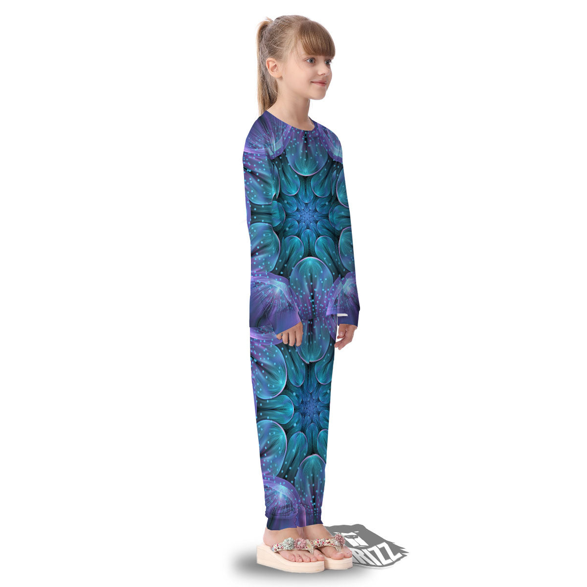 Kaleidoscope Sparkle Print Kid's Pajamas-grizzshop