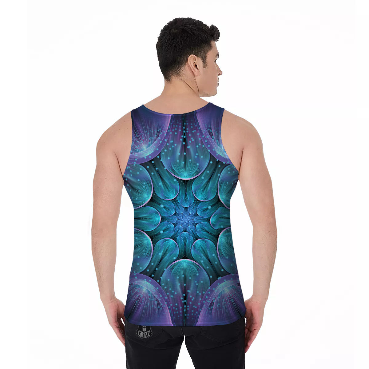Kaleidoscope Sparkle Print Men's Tank Top-grizzshop