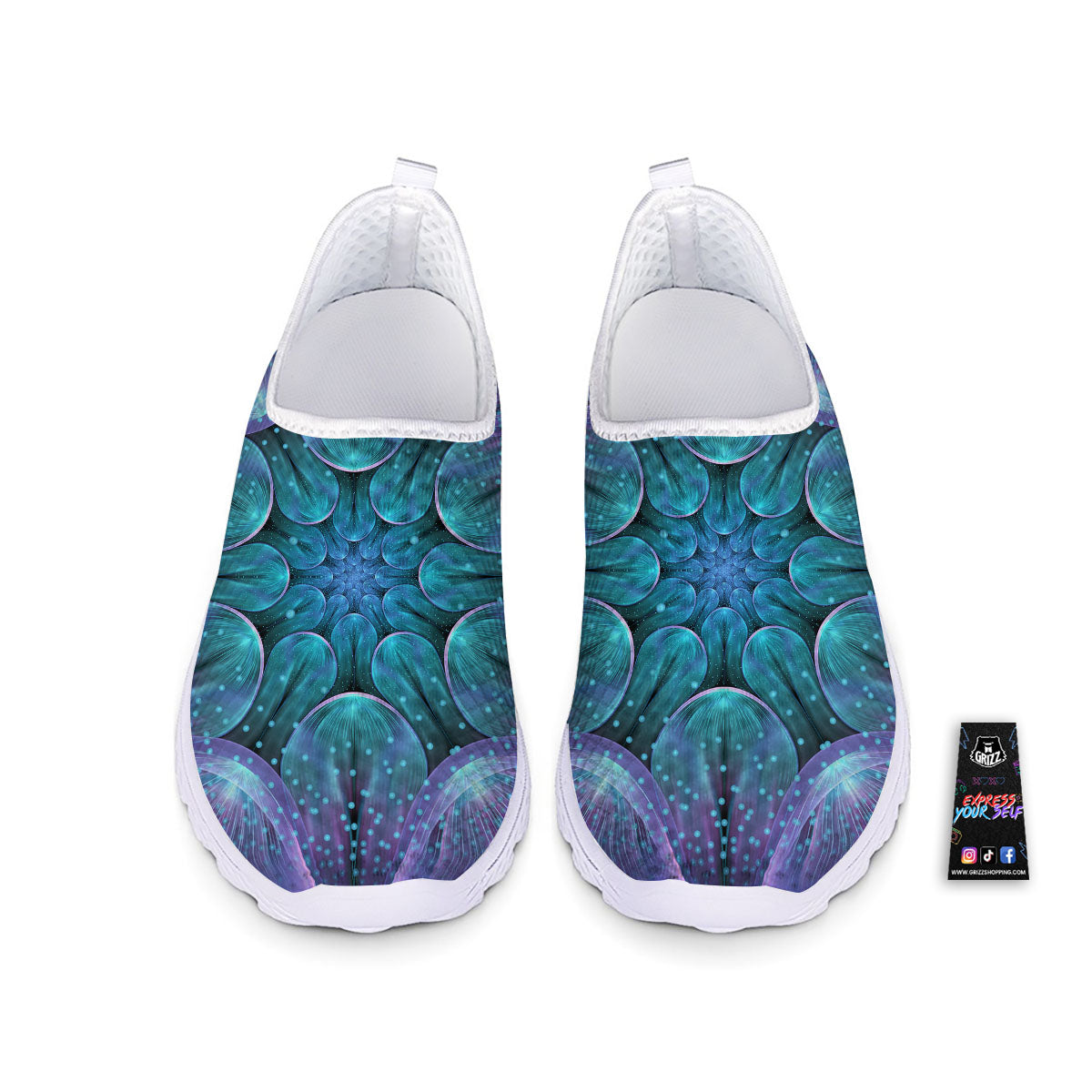 Kaleidoscope Sparkle Print Nurse Shoes-grizzshop