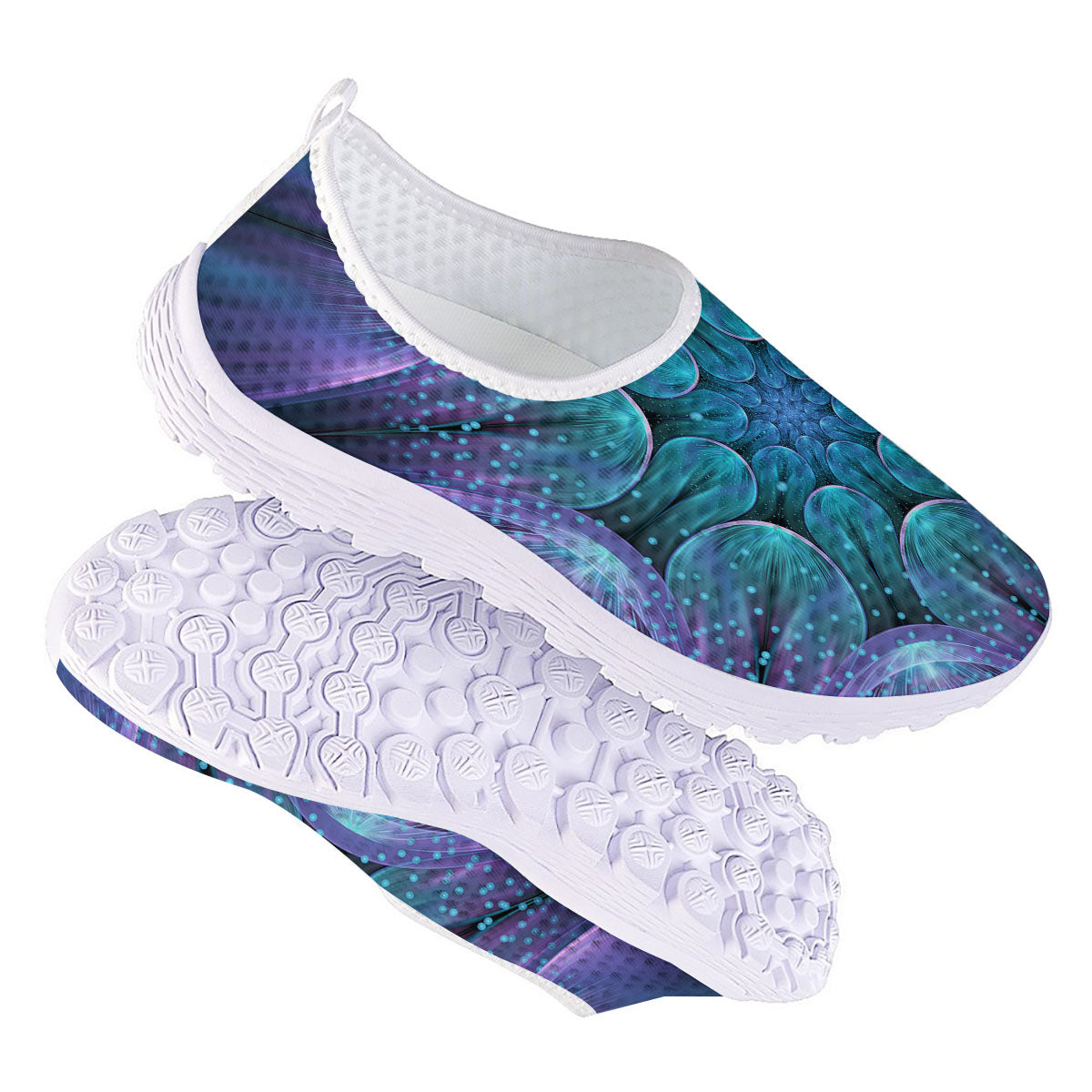 Kaleidoscope Sparkle Print Nurse Shoes-grizzshop