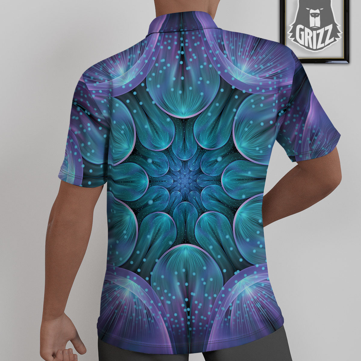 Kaleidoscope Sparkle Print Untucked Shirts-grizzshop