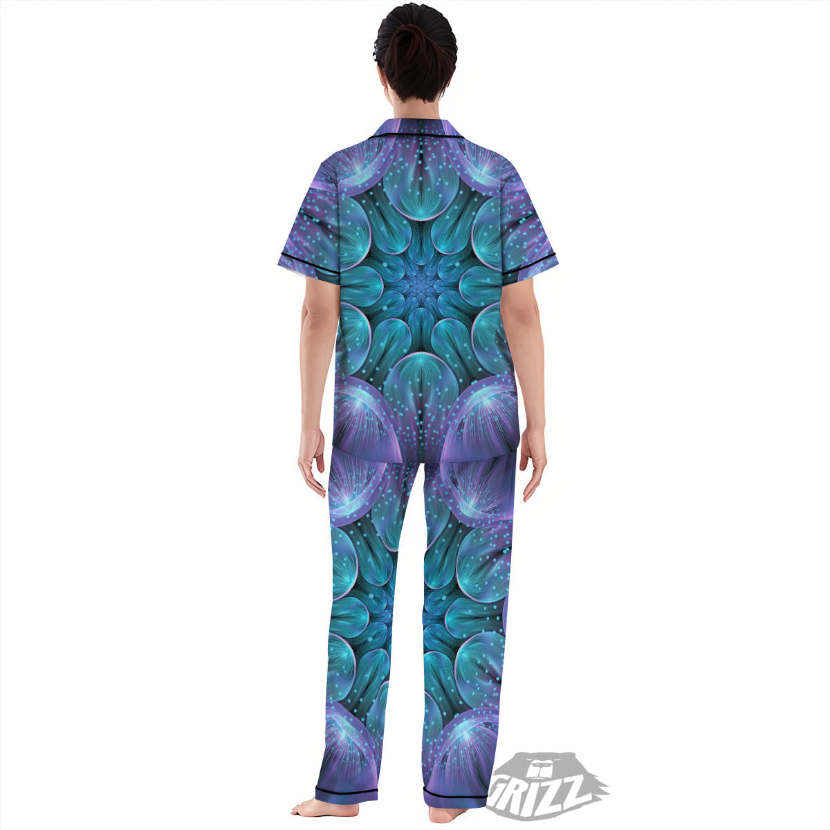 Kaleidoscope Sparkle Print Women's Pajamas Set-grizzshop