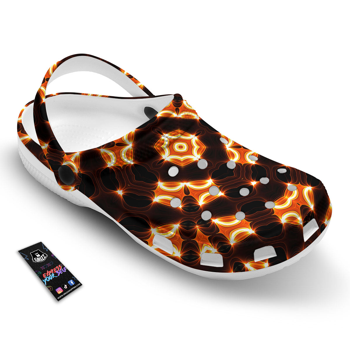 Kaleidoscope Spot Yellow Print Clog-grizzshop