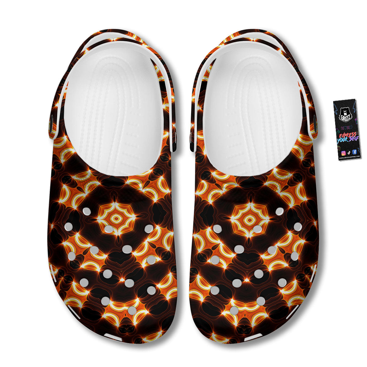 Kaleidoscope Spot Yellow Print Clog-grizzshop