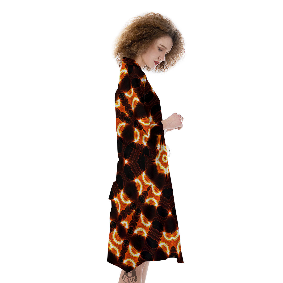 Kaleidoscope Spot Yellow Print Kimono-grizzshop