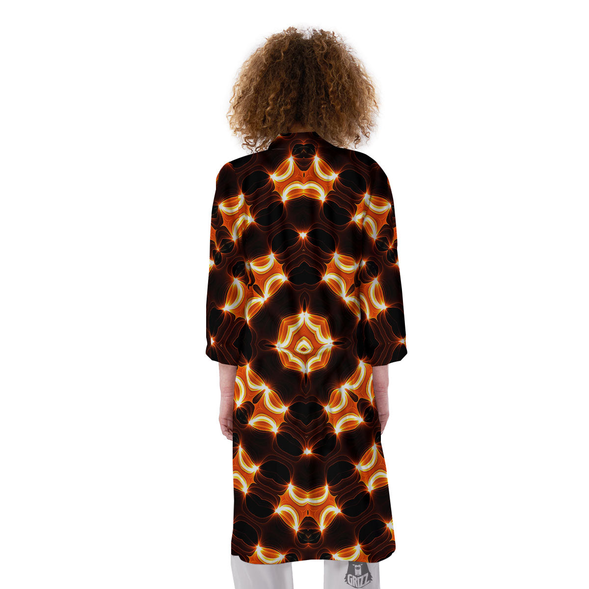 Kaleidoscope Spot Yellow Print Kimono-grizzshop
