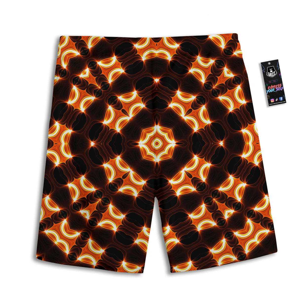 Kaleidoscope Spot Yellow Print Men's Athletic Shorts