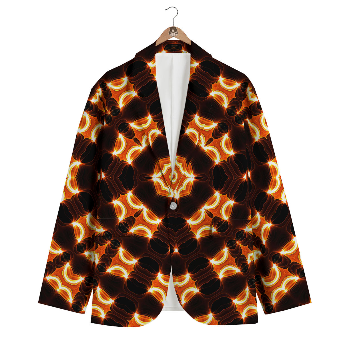 Kaleidoscope Spot Yellow Print Men's Blazer-grizzshop