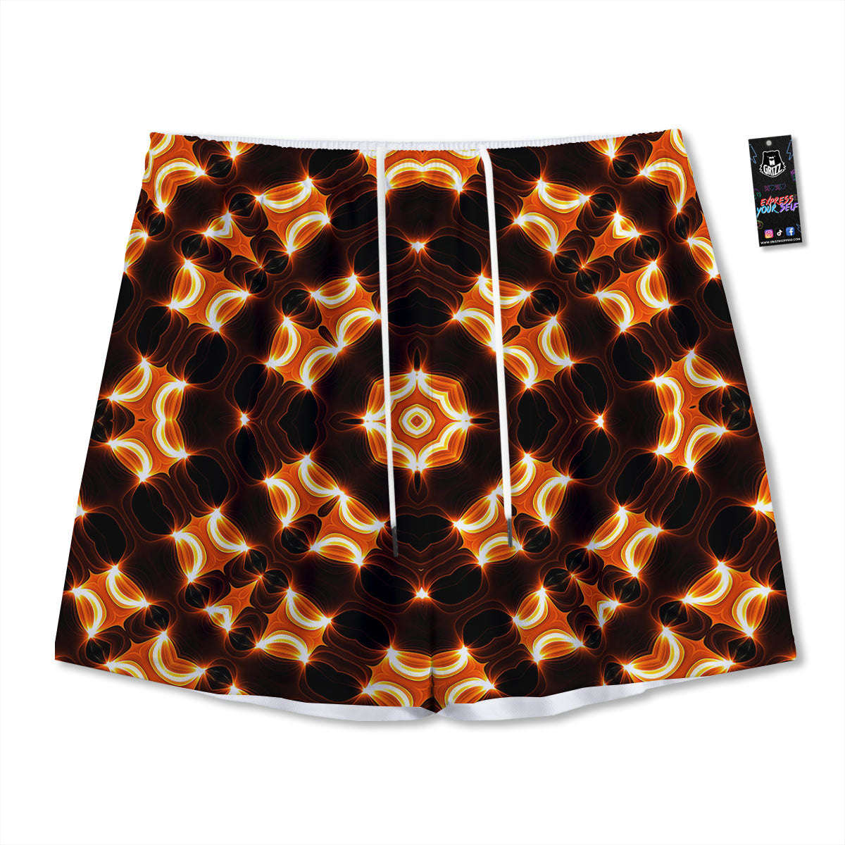 Kaleidoscope Spot Yellow Print Mesh Shorts