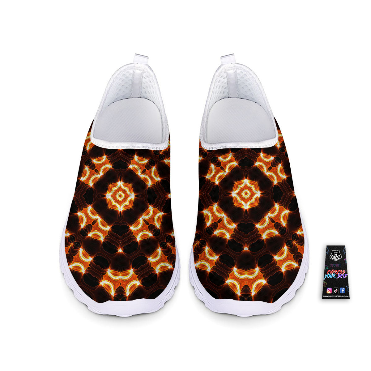 Kaleidoscope Spot Yellow Print Nurse Shoes-grizzshop