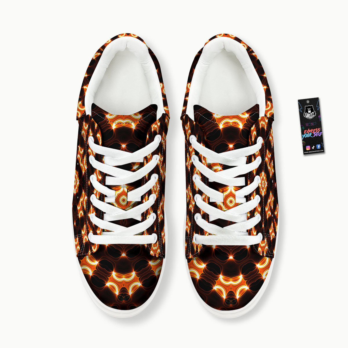 Kaleidoscope Spot Yellow Print Platform Shoes-grizzshop