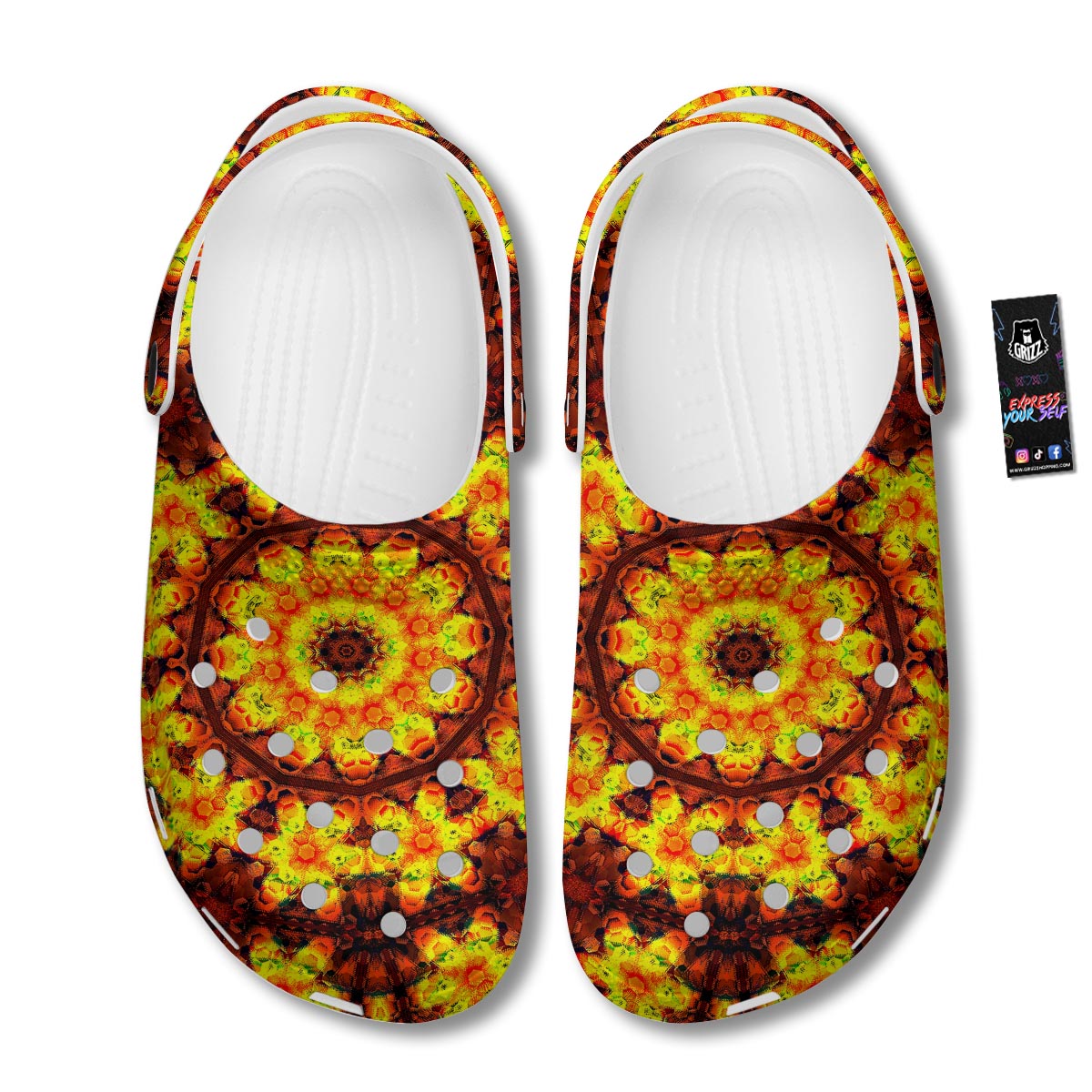 Kaleidoscope Sun Fire Print Clog-grizzshop