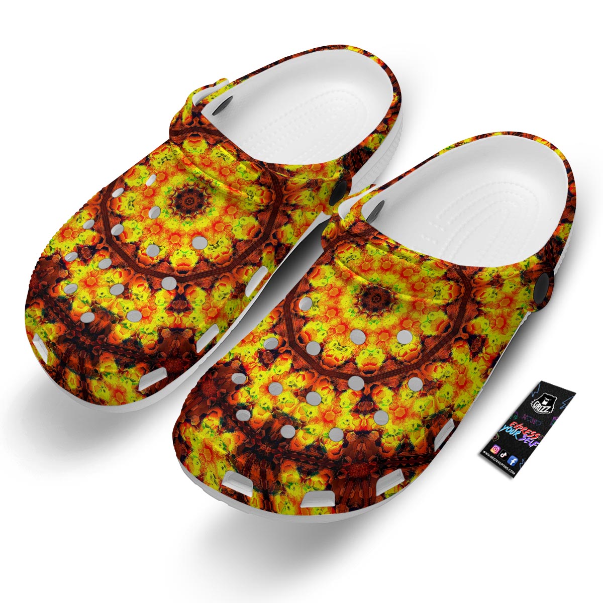 Kaleidoscope Sun Fire Print Clog-grizzshop