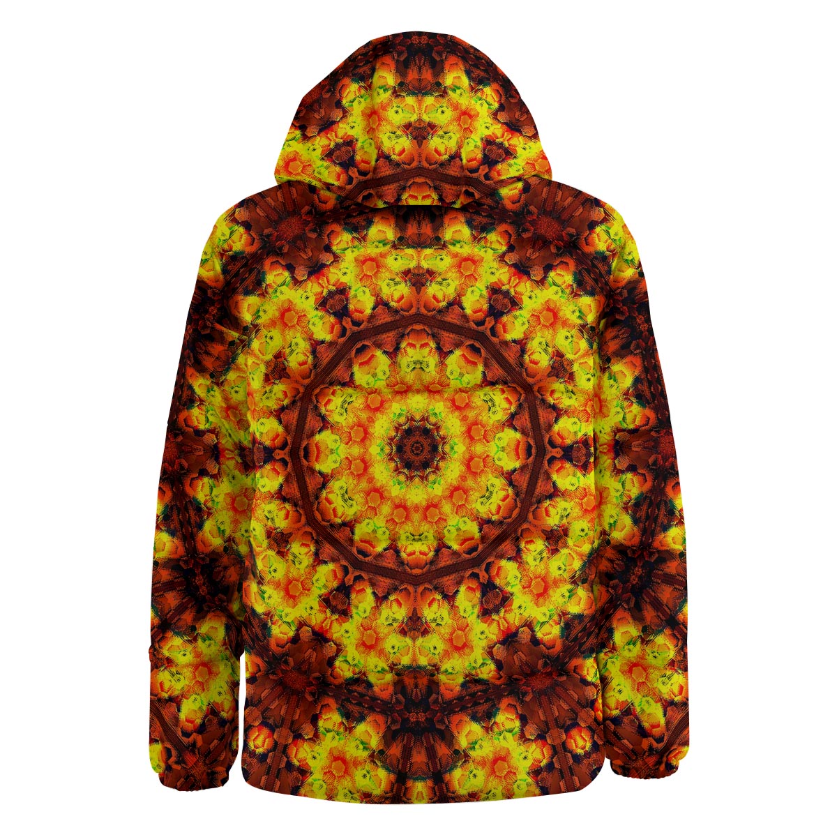 Kaleidoscope Sun Fire Print Down Jacket-grizzshop
