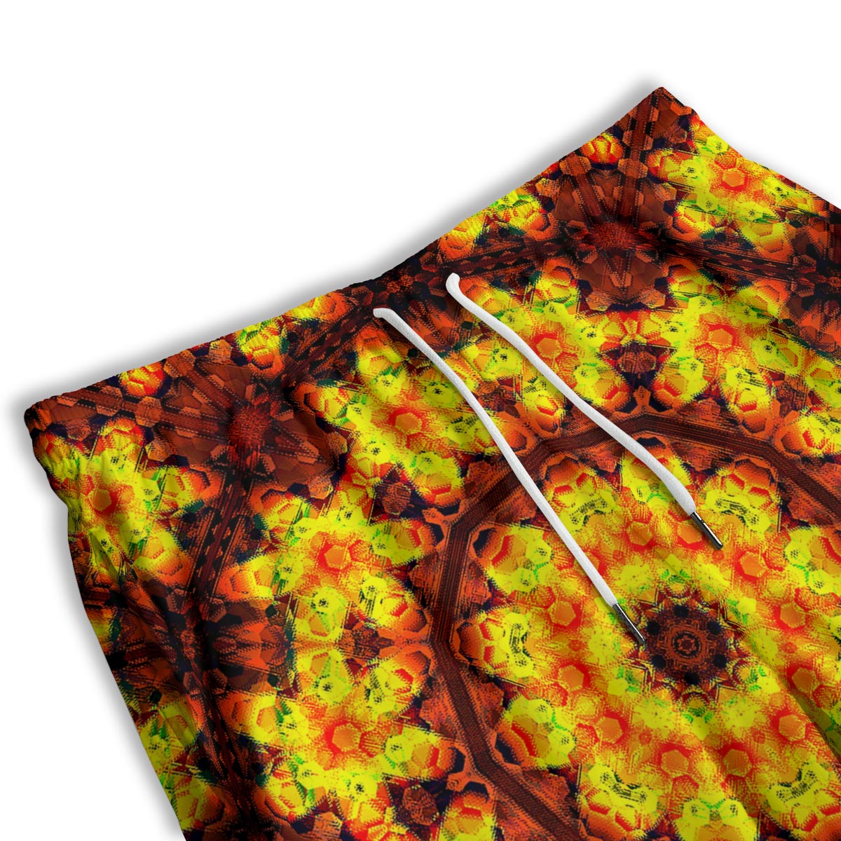 Kaleidoscope Sun Fire Print Men's Athletic Shorts