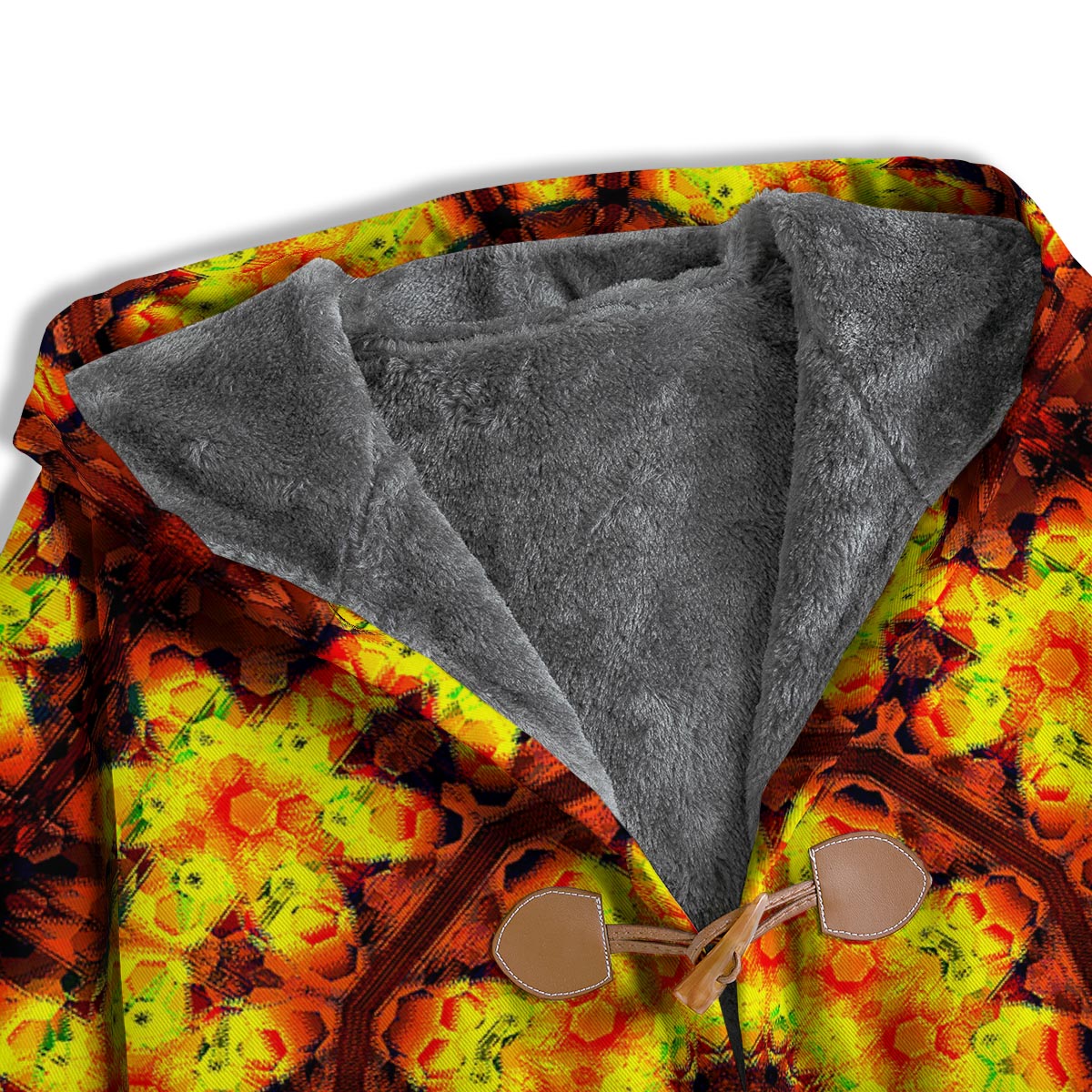 Kaleidoscope Sun Fire Print Men's Windbreaker Jacket-grizzshop