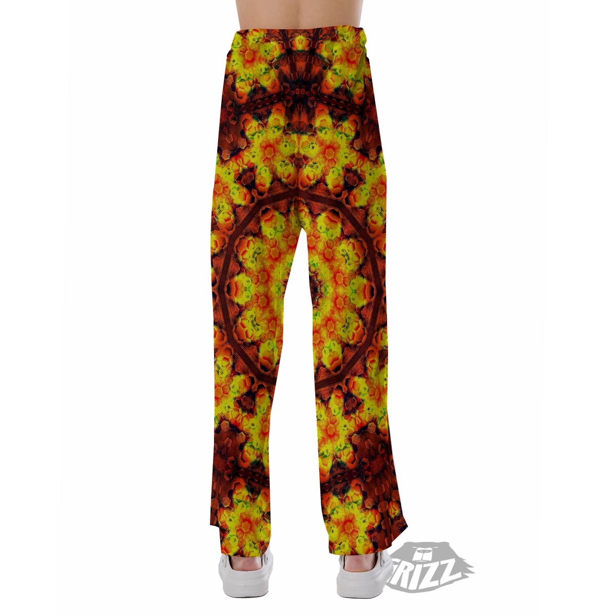 Kaleidoscope Sun Fire Print Pajama Pants-grizzshop