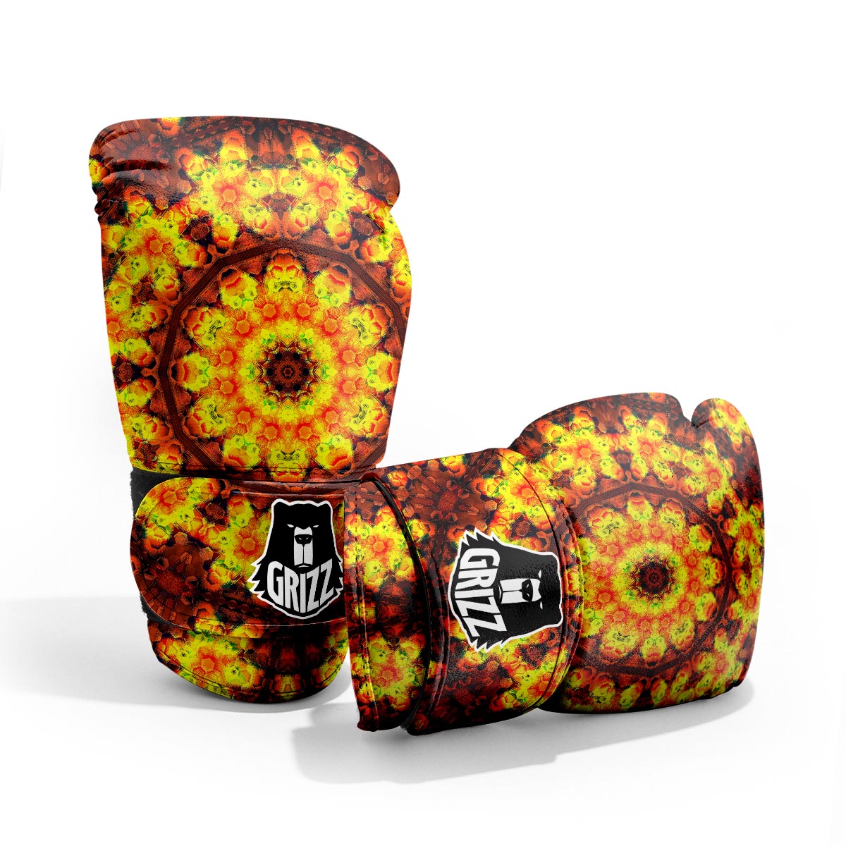 Kaleidoscope Sun Fire Print Pro Boxing Glove