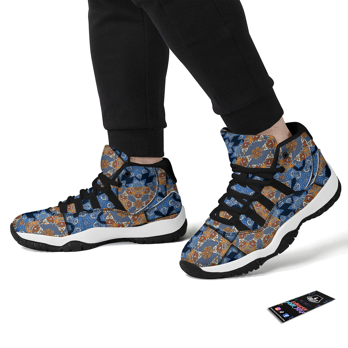 Kaleidoscope Tie Dye Pastel Print Pattern Black Bball Shoes-grizzshop
