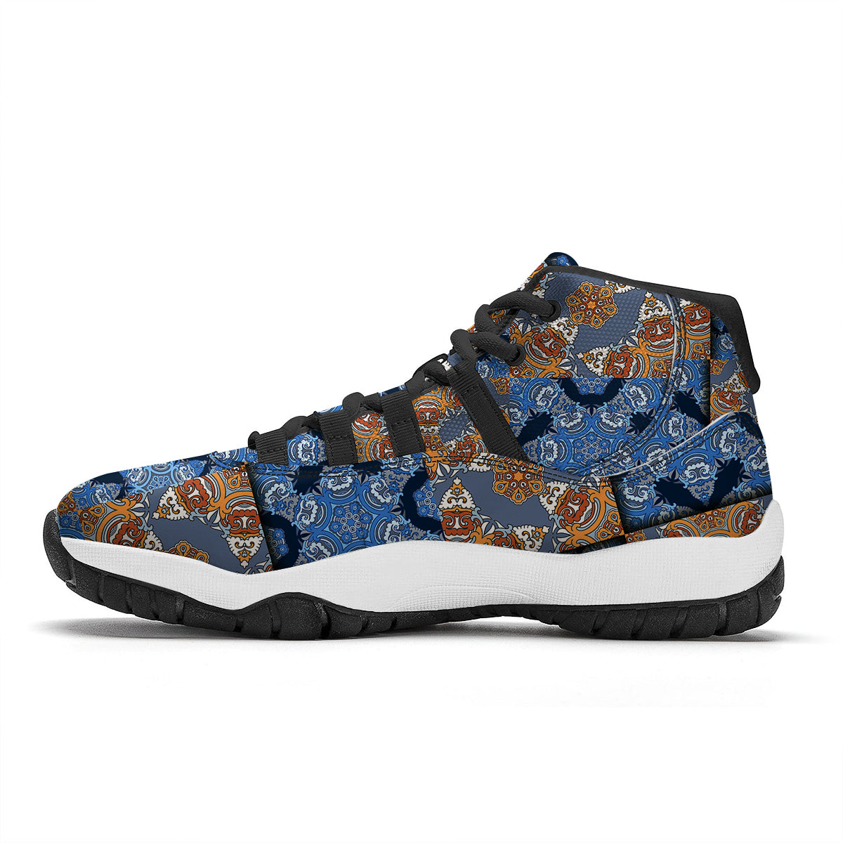 Kaleidoscope Tie Dye Pastel Print Pattern Black Bball Shoes-grizzshop