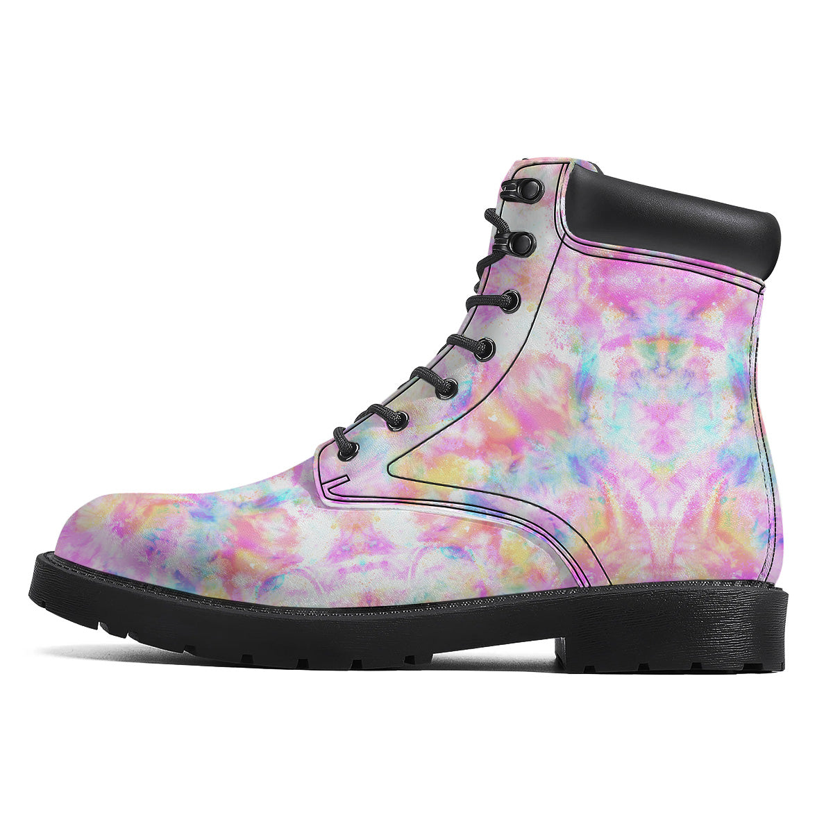 Kaleidoscope Tie Dye Pastel Print Pattern Boots-grizzshop